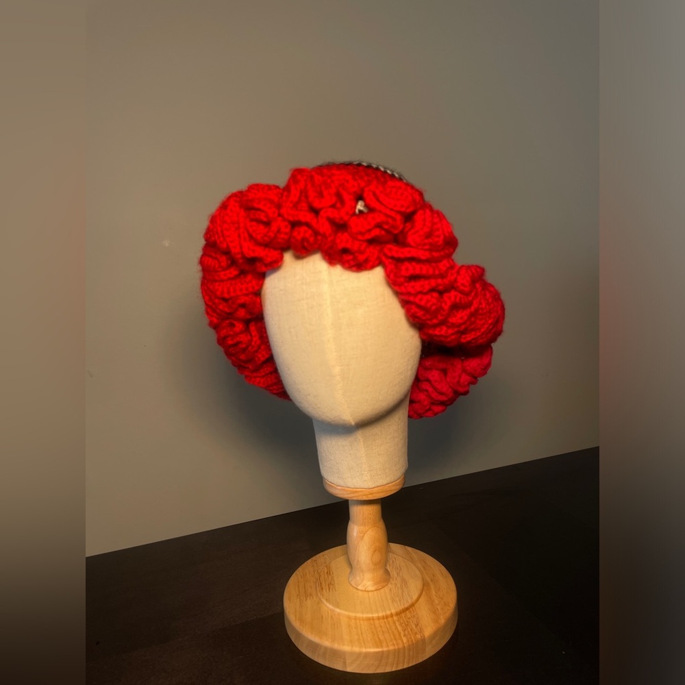 Handmade ODUMODUBLVCK inspired WARRIOR crocheted hat with extra ruffles on brim